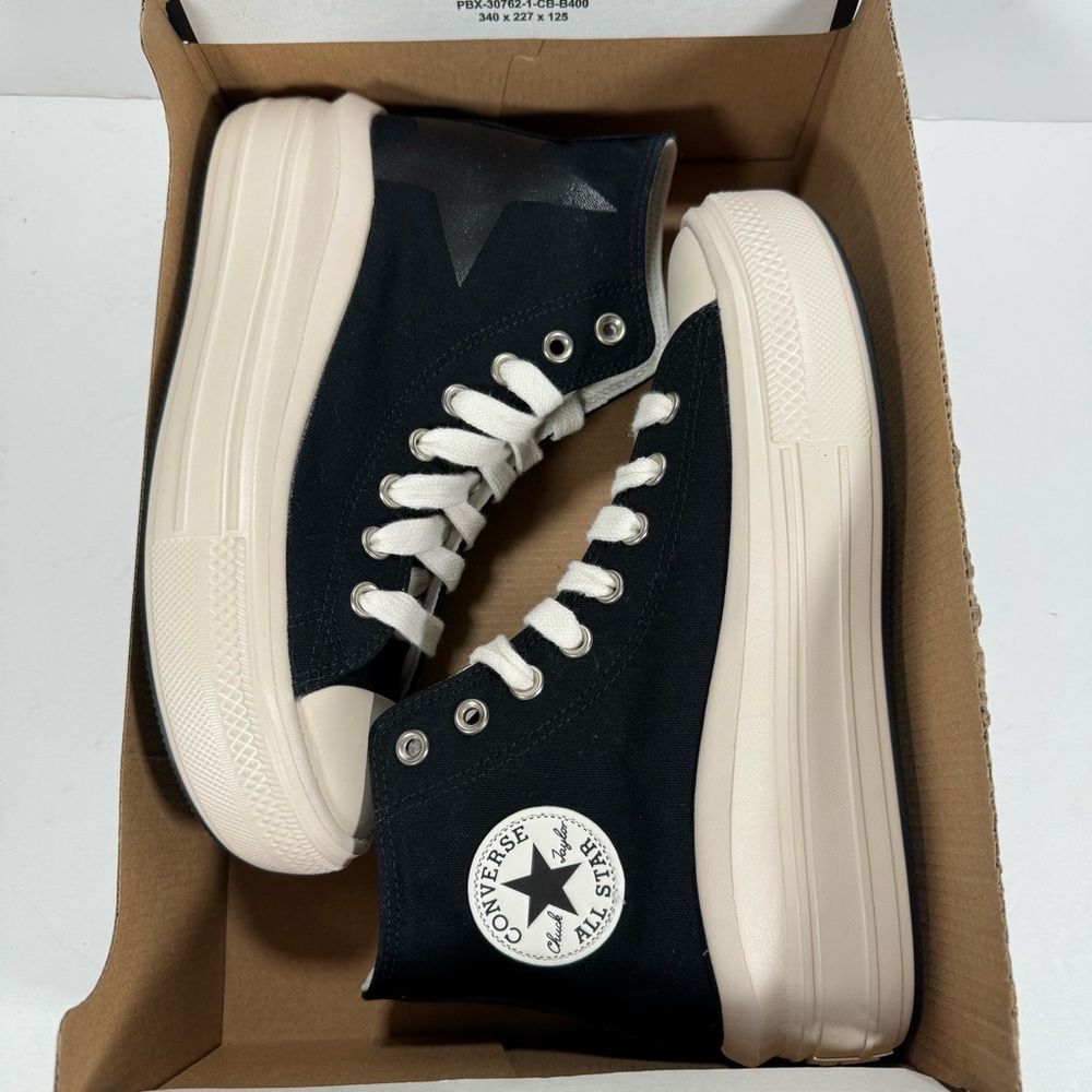 Converse CTAS Move Hi Platform Sneakers Black Natural Ivory Egret Women Size 9 - Picture 12 of 13